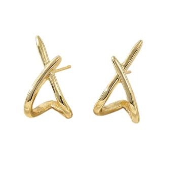 Imagem de Bestac Brincos de ouro 14K para mulheres – Mini design minimalista delicado, hipoalergênicos e modernos, brincos de ouro simples ideais como joias de presente, General, Metal, Sem pedra preciosa