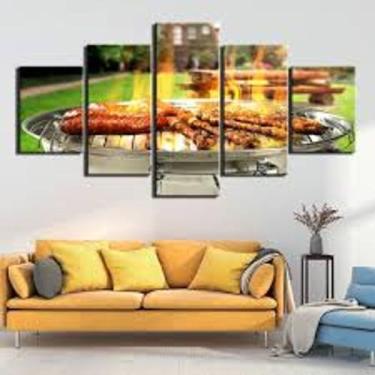 Imagem de quadros decorativo 5 peças mod Churrasco1 - autopc 3mm