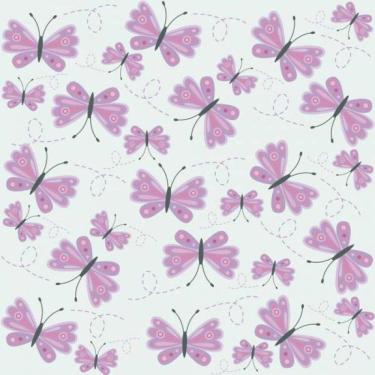 Imagem de Papel De Parede Infantil Borboletas Lilás