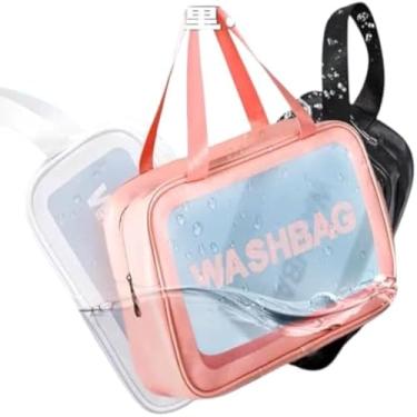 Imagem de Necessaire de viagem portatil com alca, para guardar, resistente e grande, util, sortida - Cores sortidas