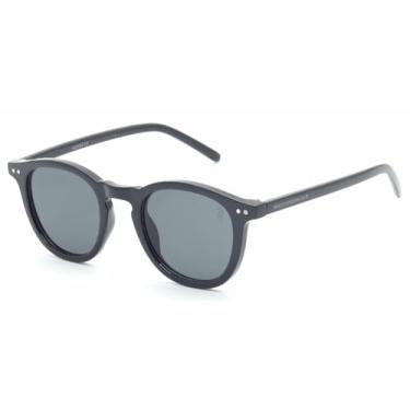 Imagem de Óculos de Sol Polo London Club REDONDO, Unissex, Casual com Proteção UVA/UVB kit contém Case Couro ECO, VA5097 PRETO