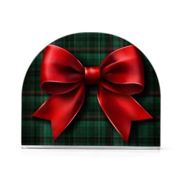 Imagem de xigua Suporte de guardanapo de gravata borboleta de Natal para mesas, porta-guardanapos de papel de prato acrílico elegante, dispensador de papel de seda independente moderno para jantar, sala de