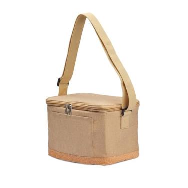 Imagem de Bolsa Térmica 5L Portátil Elegance Bege para Lanches e Marmitas com Alça Reforçada