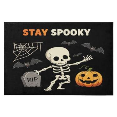 Imagem de CEBUGI Tapete de área 60 x 90 cm macio lavável tapete antiderrapante com suporte de borracha tapetes de área de esqueleto para sala de estar, quarto, decoração de casa