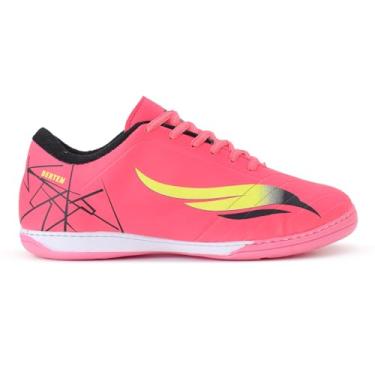 Imagem de Chuteira Futsal Tênis Salão Indoor Quadra Adulto Costurada Resistente Original (Pink/Verde, BR, Adulto, Numérico, 36)