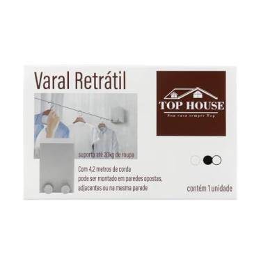 Imagem de Varal Retrátil - BRANCO/Suporta até 20kg de roupa