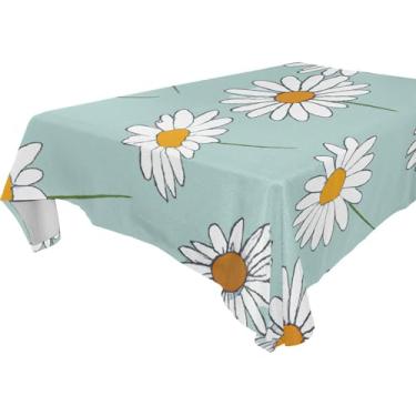 Imagem de Burbuja Toalha de mesa de margarida, toalha de mesa quadrada, anti-rugas, grossa para decoração de jantar, cozinha, festa, 137 x 137 cm