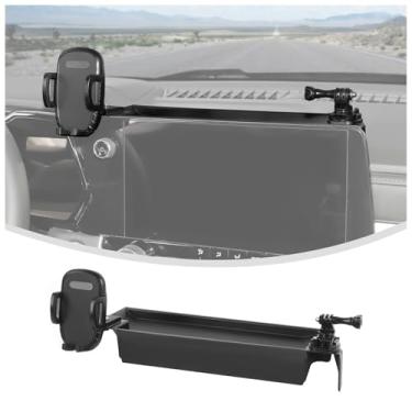 Imagem de Linskip Suporte universal para celular + suporte para câmera de ação compatível com Chevy Colorado e GMC Canyon 2023 2024 2025+, bandeja organizadora multifuncional para acessórios internos do