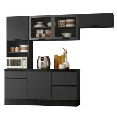 Imagem de Armario de Cozinha Etna com 6 Portas 4 Gavetas e Rodapé - Loja DoceLar
