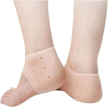 Imagem de Kit 3 Par De Protetor Para Calcanhar Silicone Gel Macio Conforto para Mulher e Homem Meia Palmilha Ortopédica Silicone Gel na cor bege/tamanho unico