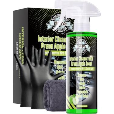 Imagem de Kingvo Limpador de carro interior, kit de limpeza de assento de carro, carpete brilhante, limpa profundamente tapete de borracha para caminhão, aroma de maçã verde