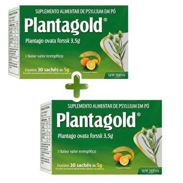 Imagem de Fibra Natural em Sachê KIT DUPLO Planta Gold 60 Unidades Bem-Estar e Rotina Intestinal