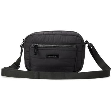Imagem de Reebok Bolsas transversais femininas - Bolsa leve para celular, bolsa tiracolo pequena acolchoada feminina, Dance Black, One Size