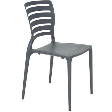 Imagem de Cadeira Tramontina Sofia Grafite sem Braços com Encosto Vazado Horizontal 92237007