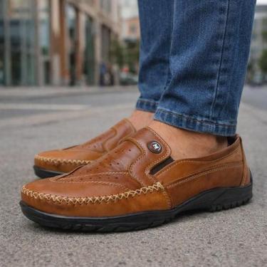 Imagem de Sapatilha Masculina Mocassim Linha Confort - Franboots, Marromclaro, 4