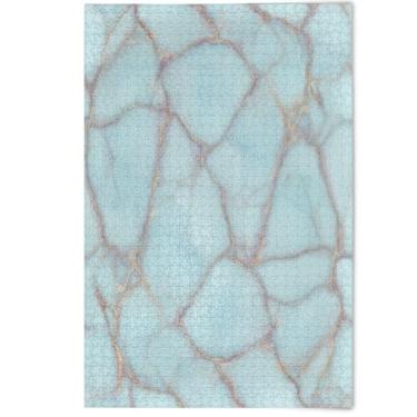 Imagem de Quebra-cabeça de veias de textura de mármore verde para adultos 1000 peças, presentes engraçados de tecnologia de jogos criativos divertidos presentes adultos flor pintura animal, 1000 peças, 75 x 50