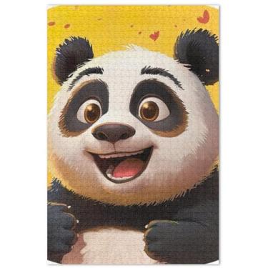 Imagem de Quebra-cabeça fofo com desenho animado de urso panda 500 peças para adultos, amigos, família, jogos, presentes, quebra-cabeças, brinquedos e obras de arte