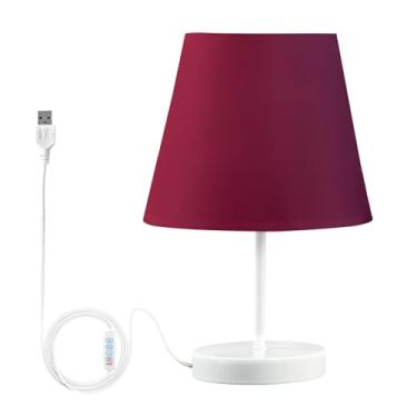 Imagem de Joisal Abajur de mesa de cabeceira gradiente vermelho roxo para os olhos, abajur de mesa lateral, luminária de cabeceira, decoração de mesa