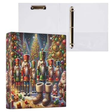 Imagem de Pasta de prancheta resistente com 3 anéis Quebra-Nozes de Natal, material escolar