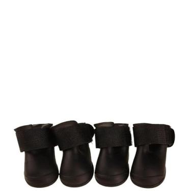 Imagem de Sapato de Silicone para Pet Antiderrapante – Kit com 4 Botinhas Impermeáveis para Cães(Preto,M)