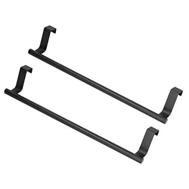 Imagem de Generic Toalheiro Preto Durável Pendurável para Casa, Hotel, Porta de Armário de Aço Inoxidável, Suporte de Toalha para Cozinha, Banheiro, 2 Peças (36CM)