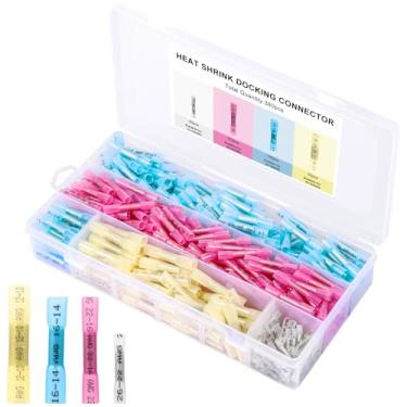 Imagem de 380 peças conectores de extremidade termorretráteis kit de conectores de fio elétrico multiuso terminais de extremidade para barco, carro, trailers, trailers, luz LED (380 peças, cor)
