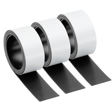 Imagem de PATIKIL Fita apagável a seco, pacote com 3 ímãs A4, adesivos de calendário de geladeira para listar, fita magnética, material de escritório para casa, cozinha, geladeira, mesa, parede, branco