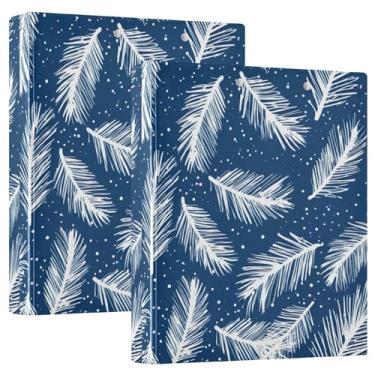 Imagem de Fichários de 3 anéis azuis de 3 cm com 200 folhas, portfólio fofo, fichário de escritório, 31,5 x 27 x 6 cm, pacote com 2