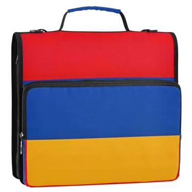 Imagem de Organizador de fichário com bandeira da Armênia, pastas para fichário de 3 anéis, fichários escolares