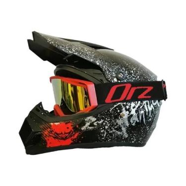 Imagem de Capacete De Motocross Infantil Para Off-Road Com Equipamento De Proteç