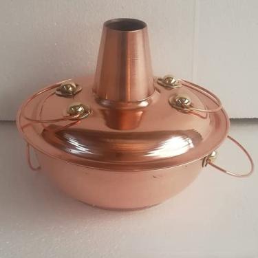Imagem de Pote de sopa e carvão elétrico de cobre com dupla finalidade Shabu-shabu todo cobre único eletromagnético pequeno (20 cm)