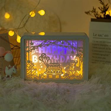 Imagem de ZJchao Caixa de Luz de Corte de Papel, Lâmpada de Escultura Em Papel 3D Com Sobreposição de Camadas de Sombra Multicontornos para Quarto, Sala de Estar, Presente de Estudo, (Tipo 4 (interruptor