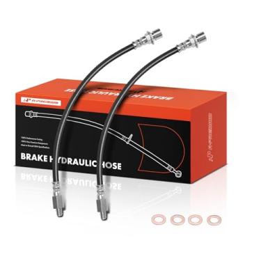 Imagem de A-Premium Mangueira hidráulica de freio frontal compatível com modelos Ford e Mercury - Mustang, Fairlane, Falcon, Maverick, Ranch Wagon, Ranchero, Torino, Comet, Cougar, Cyclone, Montego, Pacote com