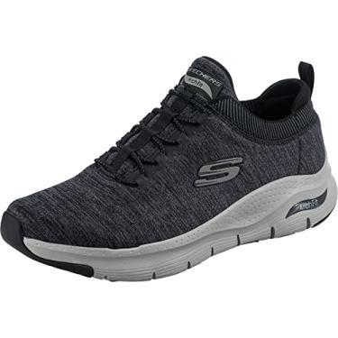 Imagem de Tênis Skechers Arch Fit - Waveport, Masculino, Preto/Cinza Escuro, 40