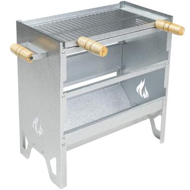 Imagem de Churrasqueira Dupla a Carvão Para Churrasco Com Grelha Campeira Movel Apartamento - 40 * 40 * 21cm, Ideal for Family Barbecues & Camping Trips