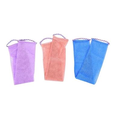 Imagem de HURRISE Esponja de Rede Esfoliante Africana, Purificador Traseiro Elástico para Chuveiro Com Alças Duplas, Malha Respirável para Limpeza Profunda e Secagem Rápida (3 unidades)