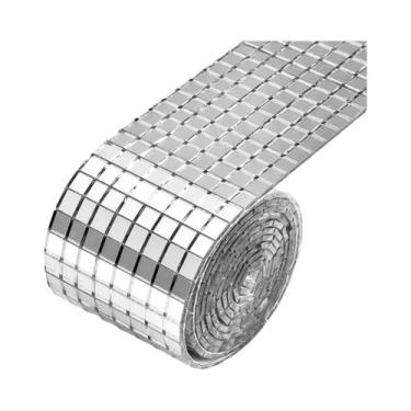 Imagem de Azulejos De Espelho Disco Autoadesivos 5x5mm Para Decoração De Interio