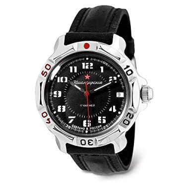 Imagem de VOSTOK | Relógio mecânico masculino Komandirskie Red Star Russian Army Commander Military | Série 186, Militar, 811186 Couro