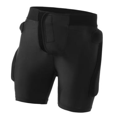 Imagem de Jiawu Shorts de Proteção Acolchoados Com Armadura de Cóccix para Skate, Acolchoamento de EVA Multicamadas para Proteção Esportiva, Cintura Ajustável, Material de Neoprene Preto, S/M/L/XL para (XL)
