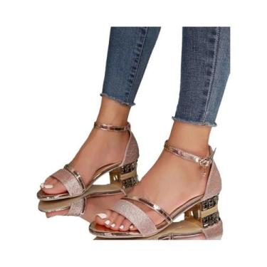 Imagem de Sandálias Femininas Douradas De Dedo Aberto 2024, Casuais De Verão, Co