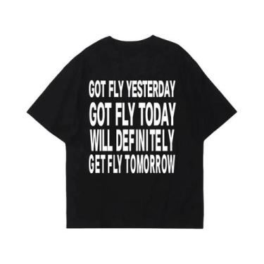 Imagem de Camiseta Masculina Oversized Y2K De Algodão Com Estampa De Letras Hiph