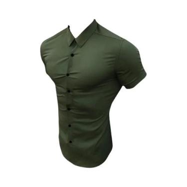 Imagem de Camisa Social Casual Slim Fit Masculina Moda De Verão Manga Curta Clás