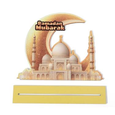 Imagem de Decorações de centro de mesa do Ramadã, decoração de mesa Eid Mubarak, placas Happy Ramadan Kareem, suprimentos de festa de mesa destacáveis