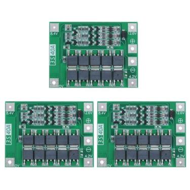 Imagem de Gebildet 3 peças 3S 11,1 V 12 V 12,6 V 40A 18650 carregador PCB BMS placa de proteção carregador de bateria de iões de lítio módulo de célula de lítio para motor de broca com equilíbrio