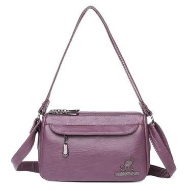 Imagem de CHENXIAOHONG Bolsa feminina PU elegante de ombro e transversal para uso diário – Moda casual e versátil para mulheres(Roxo)