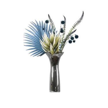 Imagem de KEG801302 Conjunto de flores falsas de luxo com simulação criativa de flores para sala de estar, enfeites de móveis macios para casa, decoração de buquê de flores falsas