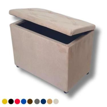 Imagem de Puff Bau Suede Decorativo Organizador Porta Objetos porta brinquedos -