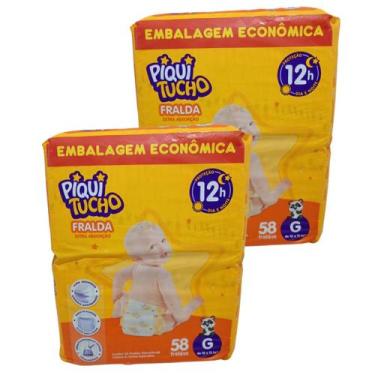 Imagem de kIt 2 Pacotes de Fralda Econômica Piquitucho Tamanho:G, G