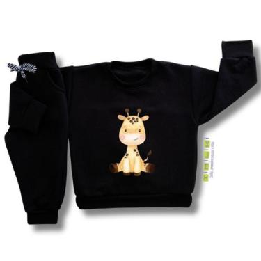Imagem de Conjunto de Moletom Bebê Infantil inverno Unissex Zoo Girafa - Timilik