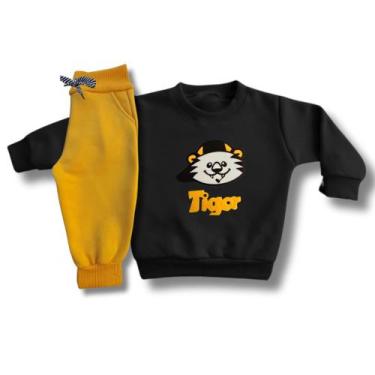 Imagem de Conjunto de Moletom Infantil Menino Bebê Flanelado Grosso Roupa de Fri